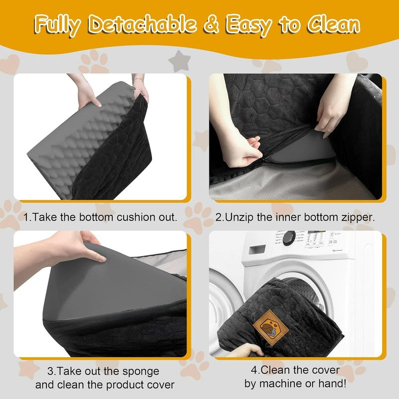 Dog Car Seat for Small/Medium Dogs up to 35lbs Memory Foam Washable Cover Black6