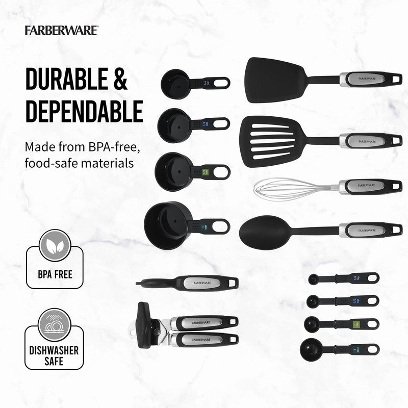Professional 14 Piece Kitchen Tool and Gadget Kitchen Utensil Set in Black2