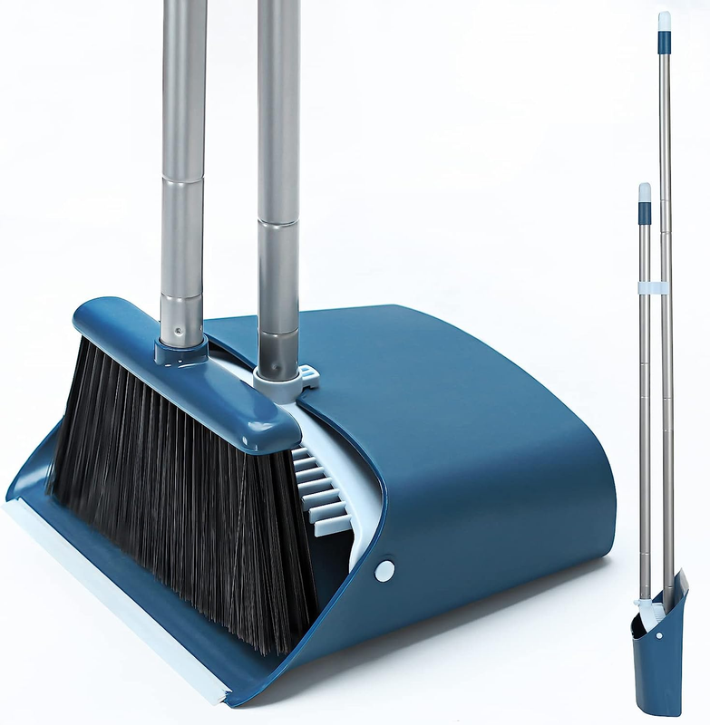 Dustpan and Broom Set Long Handle Standing Upright Floor Cleaner10