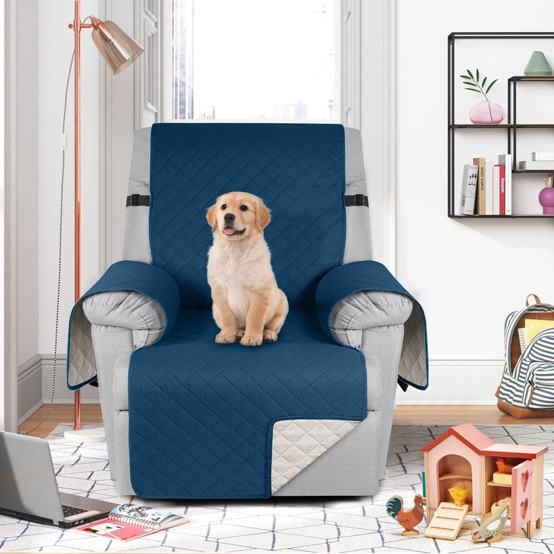 Reversible Recliner Chair Cover Blue Green 25" Washable Slipcover for Pets/Kids6