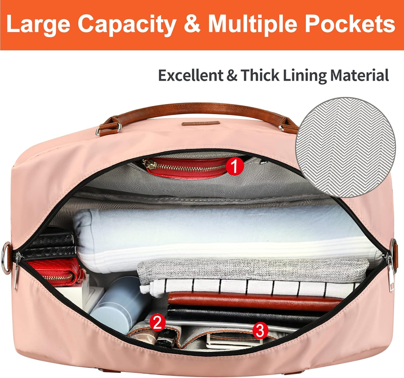 Weekender Bags for Women, 21" Weekender Travel Bag, Travel Duffle Bag with Shoe 6