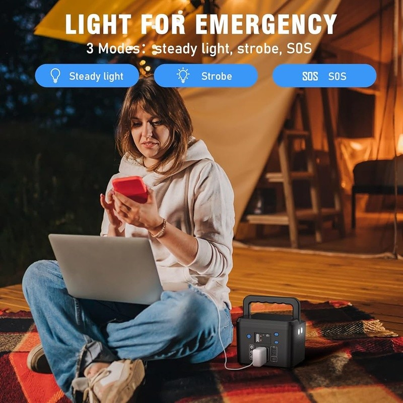 120Wh Portable Power Station 200W Solar Generator Emergency Charger Camping Use5