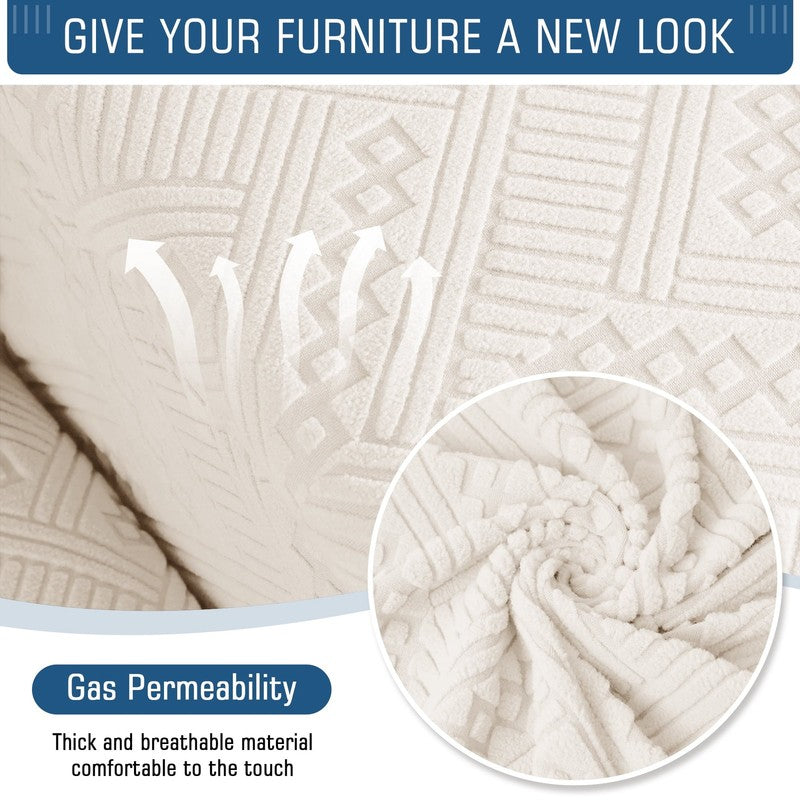 Beige Recliner Chair Slipcover with Pockets, Non-Slip & Washable Cover7