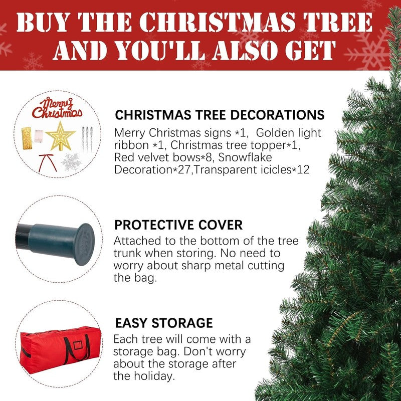 4FT Premium Christmas Tree, Small Spruce Artificial Holiday Xmas Tree with 450 P4