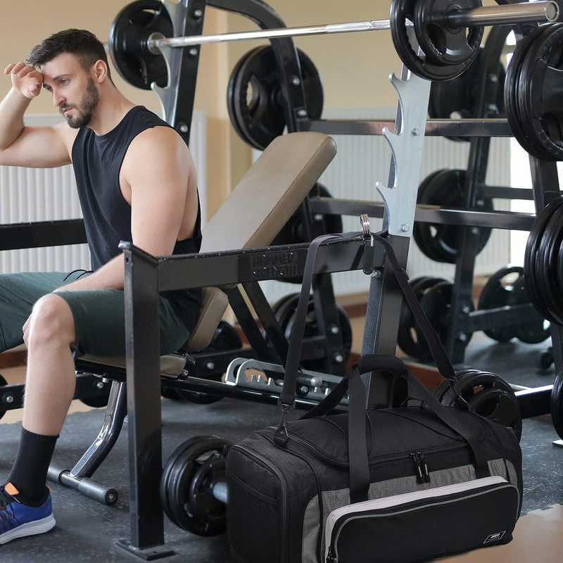 60L Large Gym Duffle Bag w/ Shoe Compartment Lightweight Sports Travel Black6