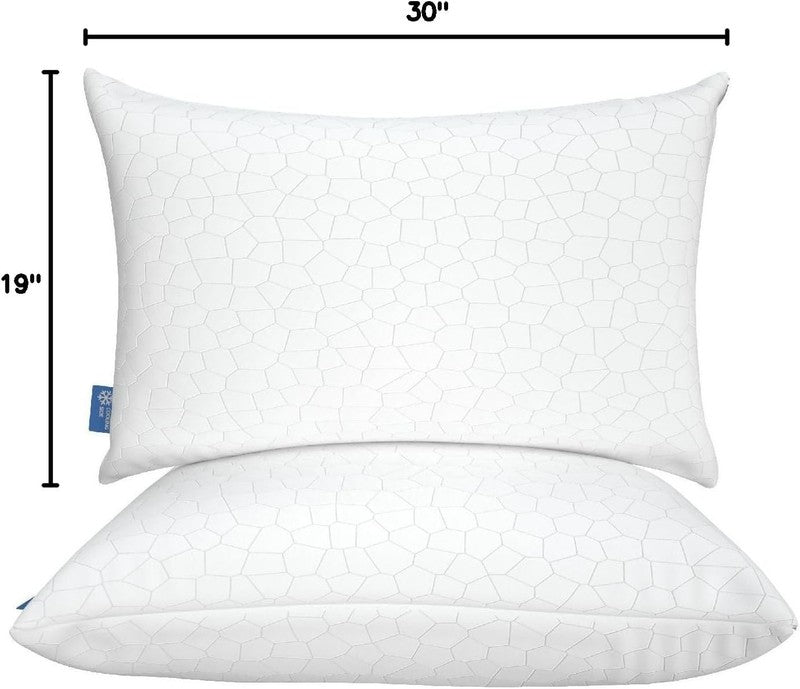 Cooling Pillow for Sleeping 2 Pack, Luxury Shredded Memory Foam Bed Queen Pillow9