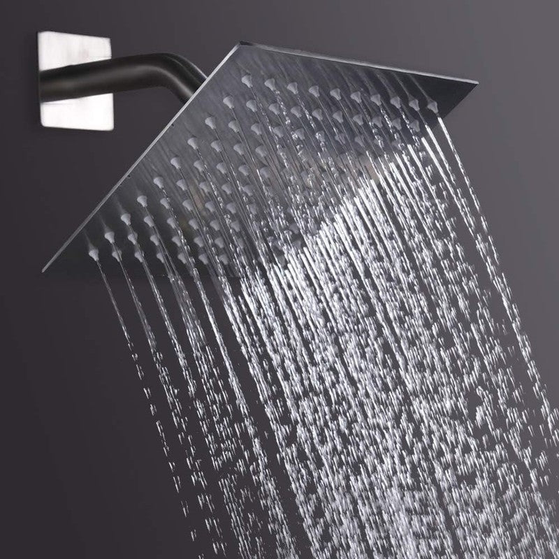 8" Chrome Rainfall Shower Head High Pressure Stainless Steel Square5