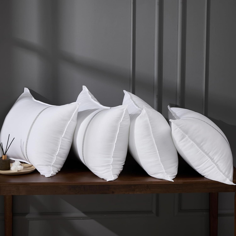 Bed Pillows Queen Size Set of 4, Firm Cooling Hotel Pillows, 20x28 Inches8