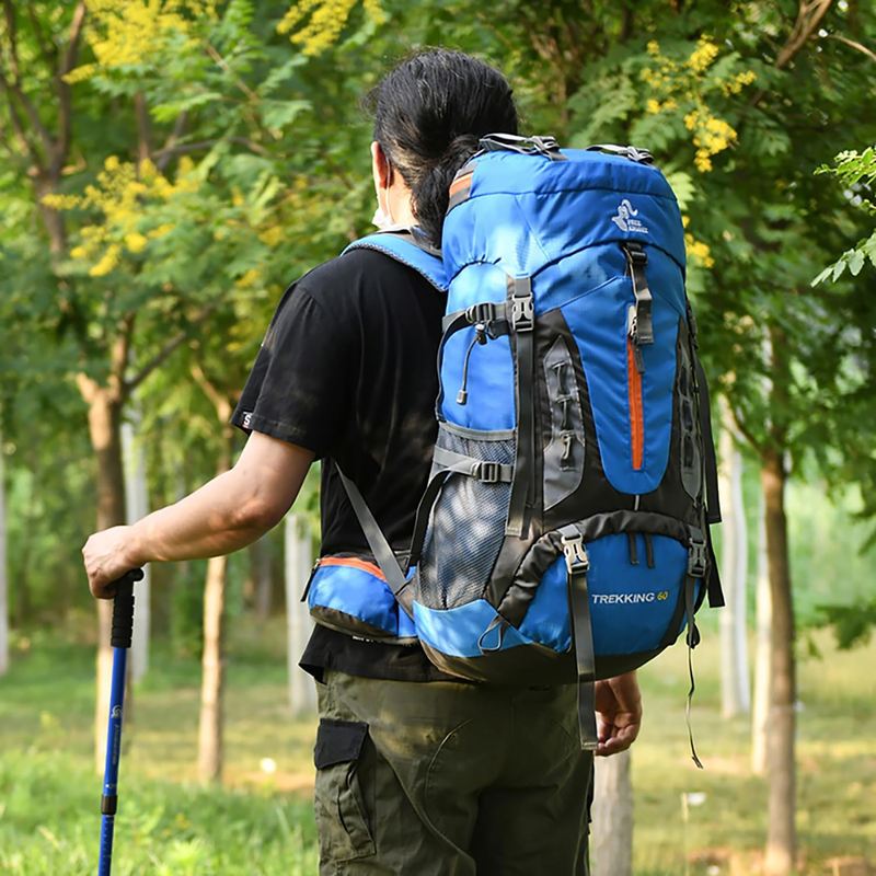 60L Hiking Backpack Waterproof Camping Travel Daypack w/ Rain Cover8
