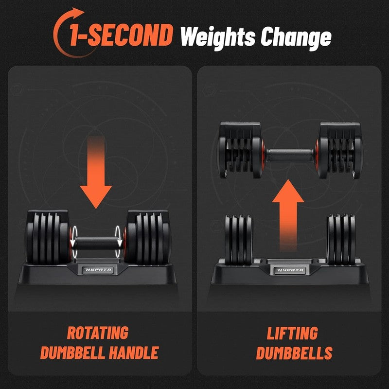 25/55lb Adjustable Dumbbell Pair Men & Women Home Workout Fitness Weights5