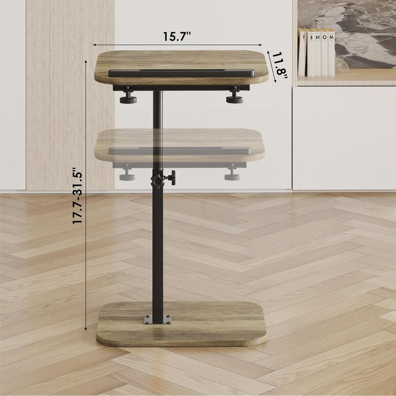 C-Shaped Sofa Arm Side Table TV Tray Small End Table Grey1
