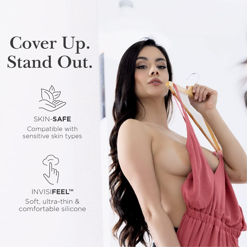 Reusable Silicone Nipple Covers for Women Sticky Pasties with Travel Case3