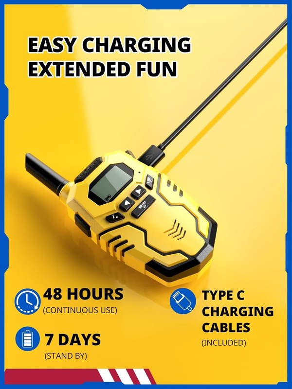 Kids Walkie Talkies 3 Pack Rechargeable Toy Radios Long Range Birthday Xmas1