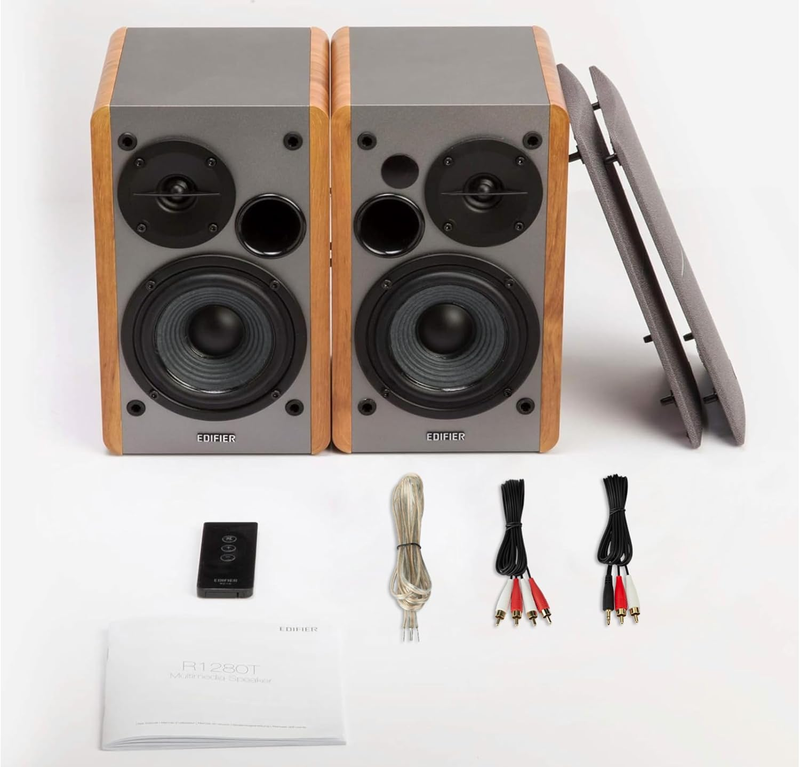 R1280T Powered Bookshelf Speakers - 2.0 Active near Field Studio Monitor Speaker3