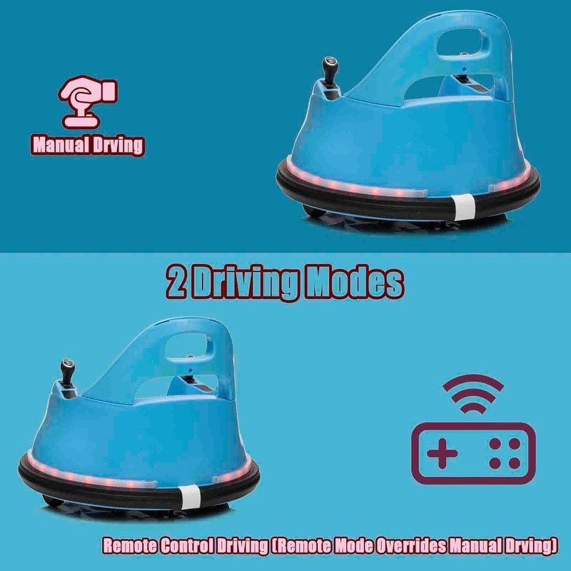 Bumper Car for Toddlers, 12V Ride-On Toy with Remote, 360 Spin, Ages 1.5-63