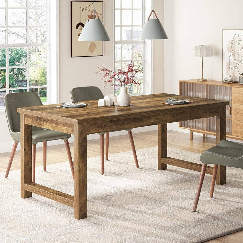 63x31.5'' Modern Computer Desk Large Office Writing Desk Brown Wood8