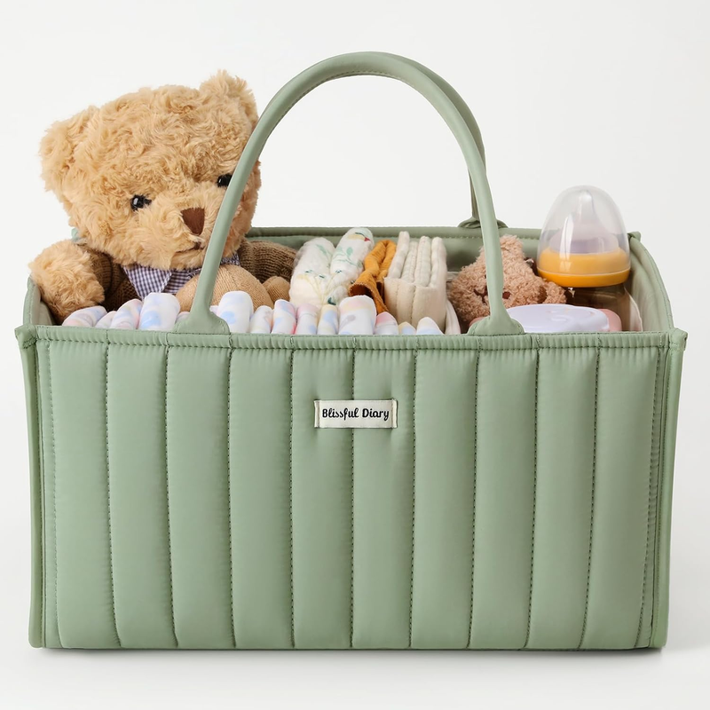 Baby Diaper Caddy Organizer Storage Basket Newborn Essentials Sage7