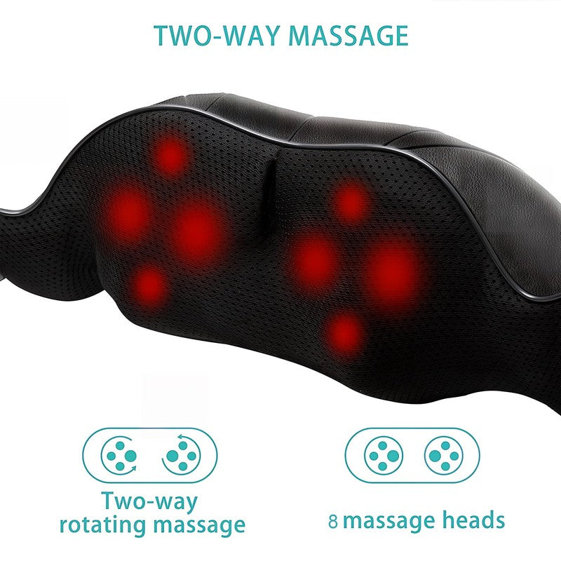 Shiatsu Neck Shoulder Back Massager w/ Heat, Deep Tissue Kneading Pillow   Black2
