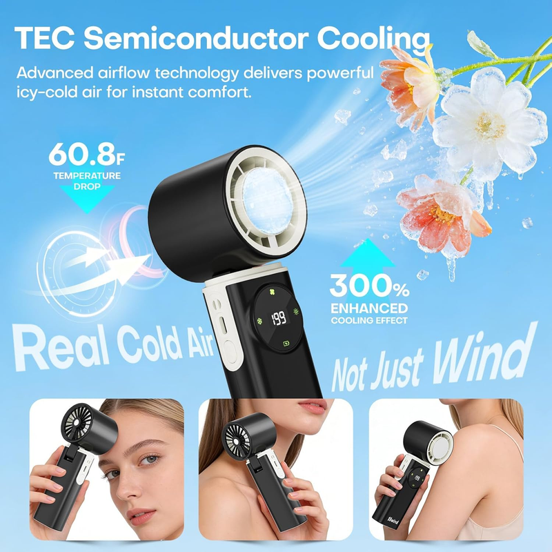 Ice Cooling Fan 6000mAh 20H Battery Turbo 20000RPM Rechargeable Black1