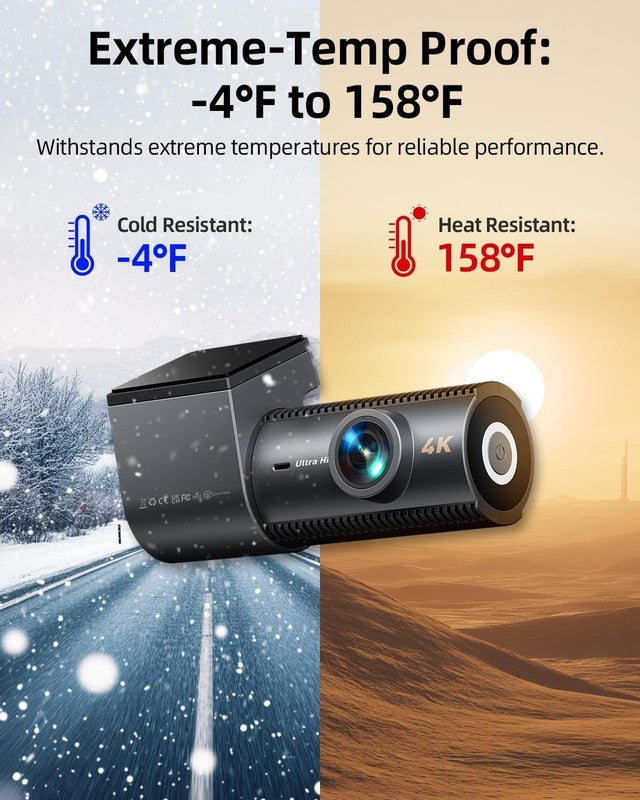 4K+1080P Dual Dash Cam Front Rear w/ 64GB Card 5GHz WiFi App Night Vision8