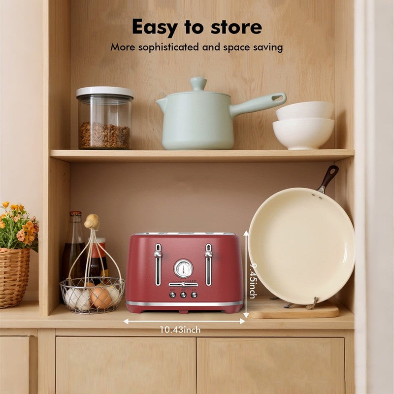 4 Slice Toaster, 6 Browning Options, Wide Slots, High Lift Lever, Dual Controls,6