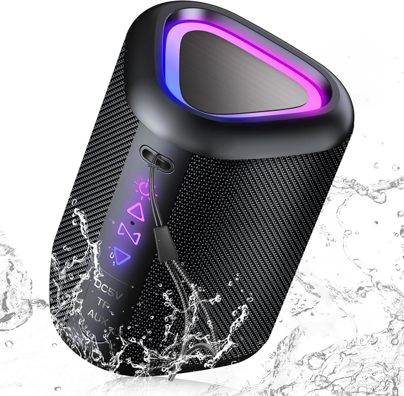 Bluetooth Speaker 24H Playtime, LED Light, Bluetooth 5.4, IPX7 Waterproof, Bass7