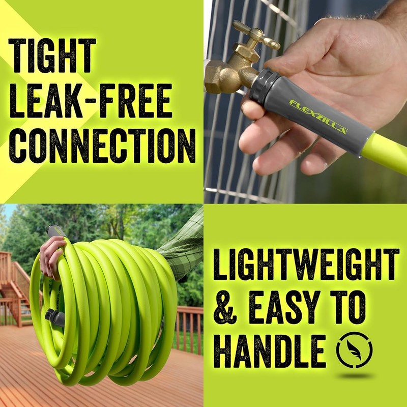 Garden Hose 5/8 In. X 100 Ft., Lightweight All-Weather Water Hose, Durable and F8