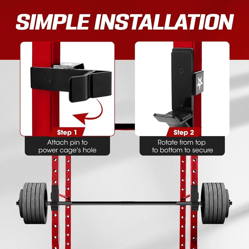 Power Rack J-Hooks Heavy Duty 2x2 3x3 Barbell Holders Home Gym4