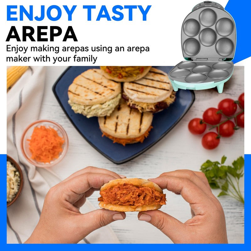 Electric 6 Holes Arepas Maker, Mini Pancakes Maker, Pancake Maker Pan, Tostiarep6