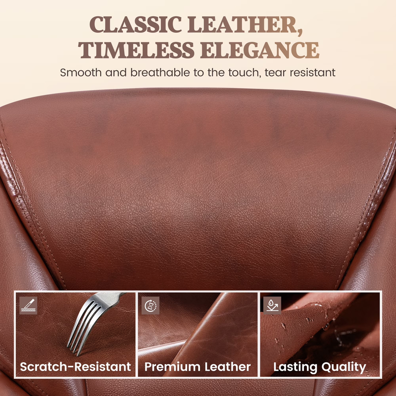 High Back Leather Office Chair 400LB Adjustable Desk Chair Dark Brown2