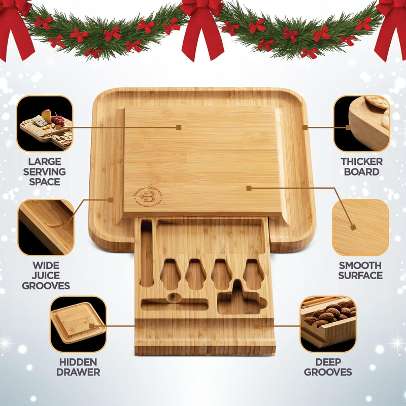 Charcuterie Bamboo Cheese Board & Knife Gift Set Housewarming Wedding 20251