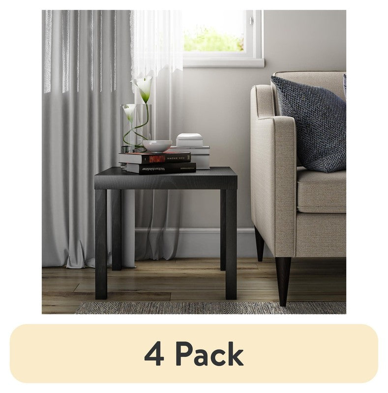 (4 Pack)  Parsons End Table, Black Oak10