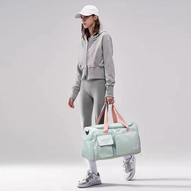 Women Gym Duffle Bag Travel Weekender Carry On w/ Shoe Compartment6