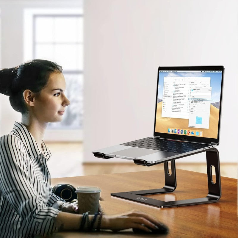 Aluminum Laptop Stand Ergonomic Detachable Riser Holder for 10 15.6" Black6