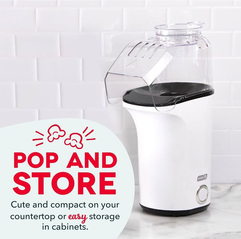 Fresh Pop Popcorn Maker - Oil-Free, Air Popcorn Popper - with Measuring Cup & Re6