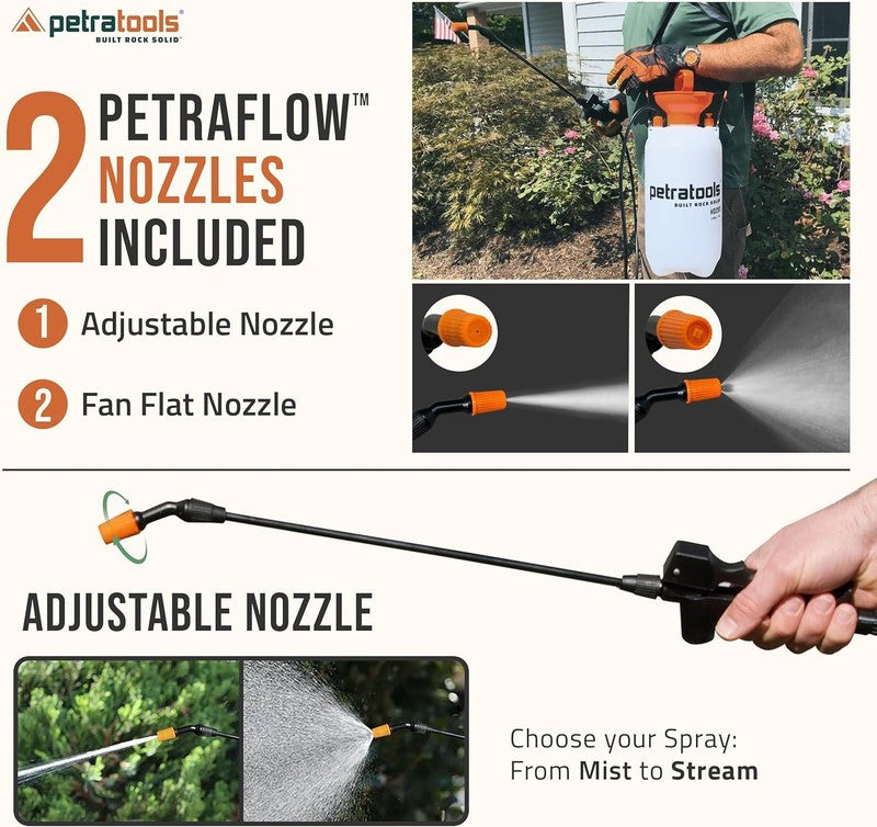 2 Gallon Garden Pump Sprayer HD101 for Lawn Care Pesticides with Hose & Nozzles2