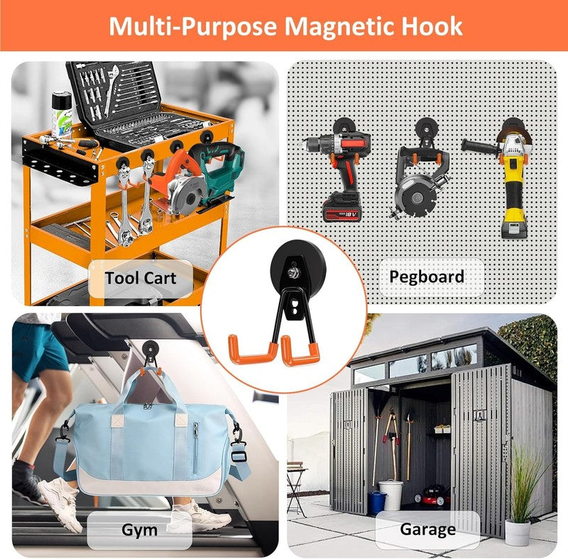 4 Pack Heavy Duty Magnetic Hooks Strong Magnet Garage Utility Storage5