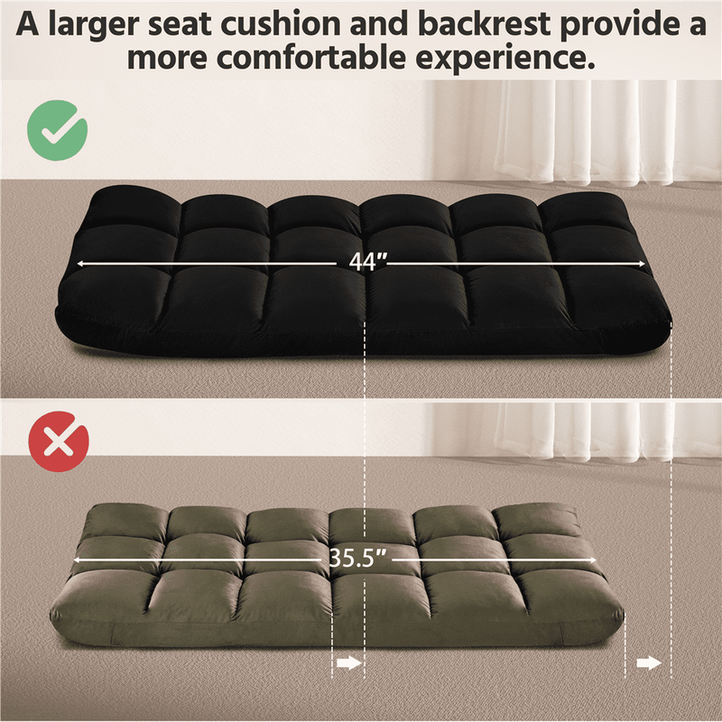 Floor Folding Gaming Chair Lazy Sleeper Recliner with 14 Adjustable Positions, B8