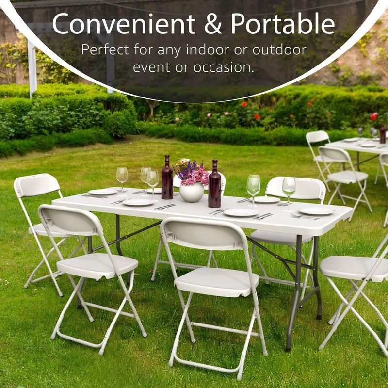 6FT Foldable Table Portable Heavy Duty with Handle Steel Legs Indoor Outdoor1