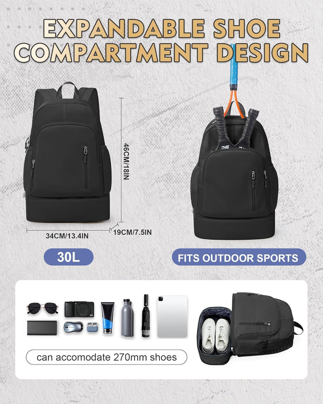 Gym Backpack for Women w/ Shoe Compartment Wet Pocket Travel Sports Bag3