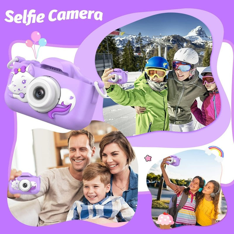 Kids Selfie Digital Camera Toy w/ Protective Cover 32GB SD Card Ages 3 92