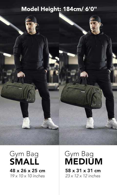 Gym Duffle Bag w/ Shoe & Wet Compartment Travel Sports Fitness Bag2