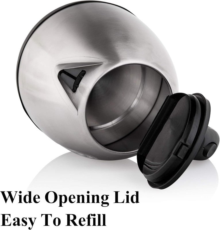 Electric Kettle 1.2L 1500W Stainless Steel Cordless Fast Boil Auto Shut Off1