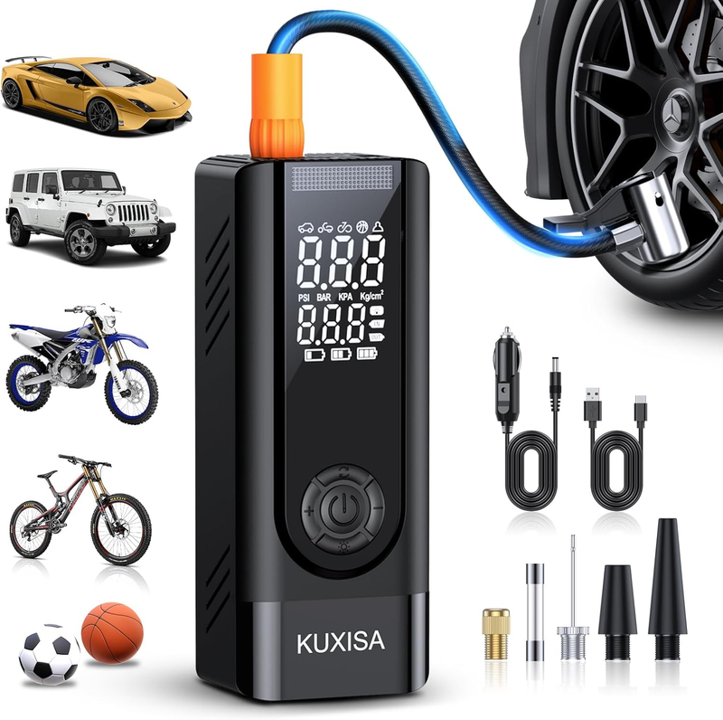 Portable Tire Inflator 180 PSI   Fast Air Pump with Digital Gauge & 25000mAh8