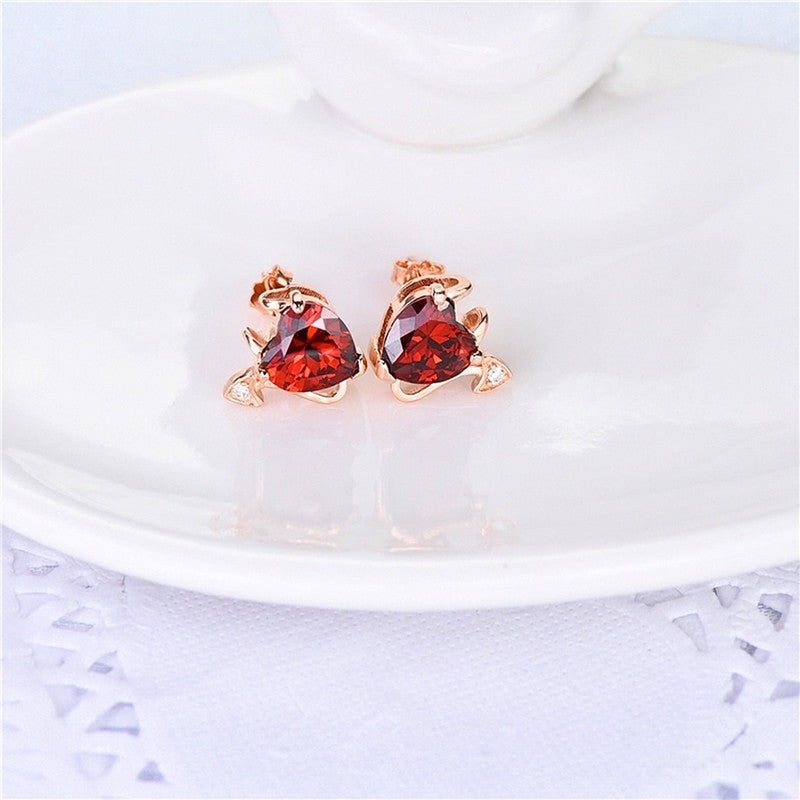 18K Gold Plated Ruby Devil Earrings for Women1