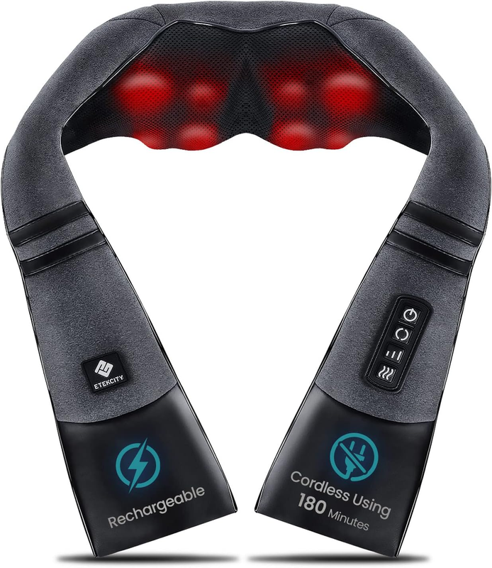 FSA Cordless Neck Massager with Heat Shiatsu Deep Tissue Pain Relief9