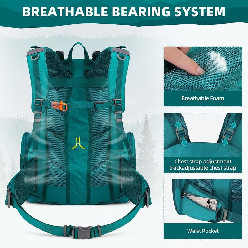 40L Hiking Backpack – Waterproof Lightweight Camping Daypack with Rain Cover,4