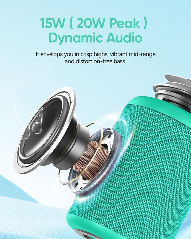 Portable Bluetooth Speaker with Lights, IPX5, Clear Sound, All Day Play, TWS1