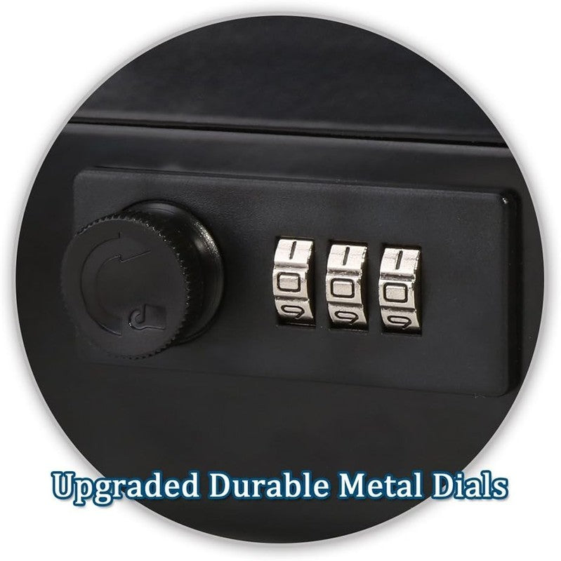 Locking Large Metal Cash Box with Money Tray, Money Box with Combination Lock, B1