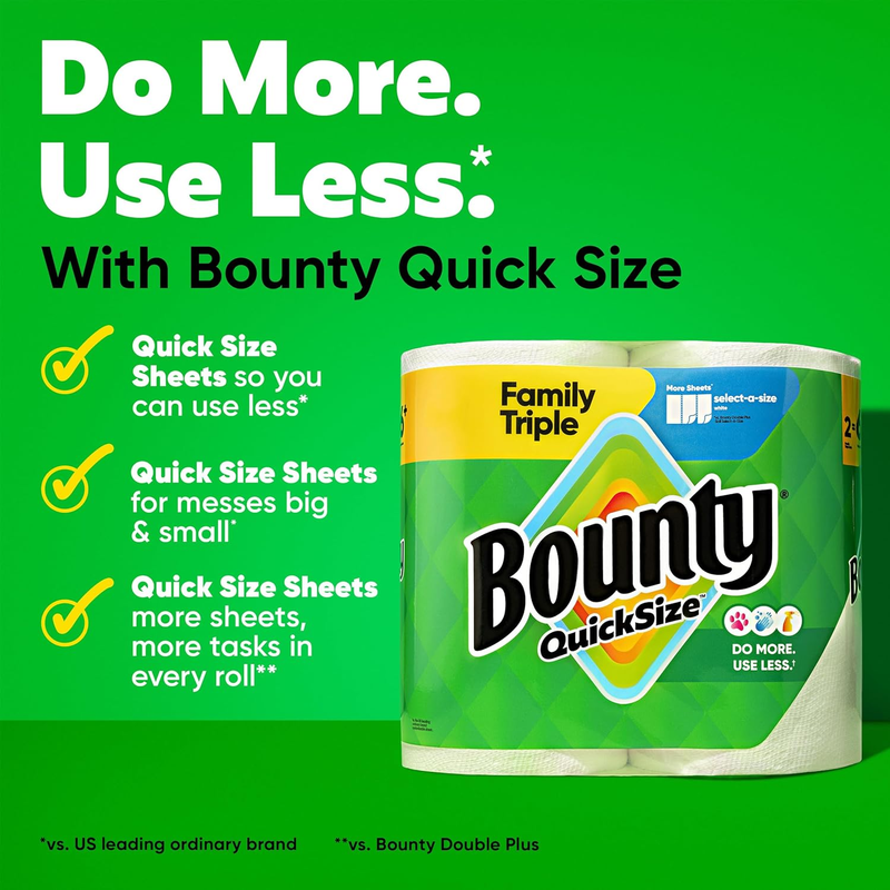 Quick Size Paper Towels White 12 Family Triple Rolls 40 Regular Rolls1